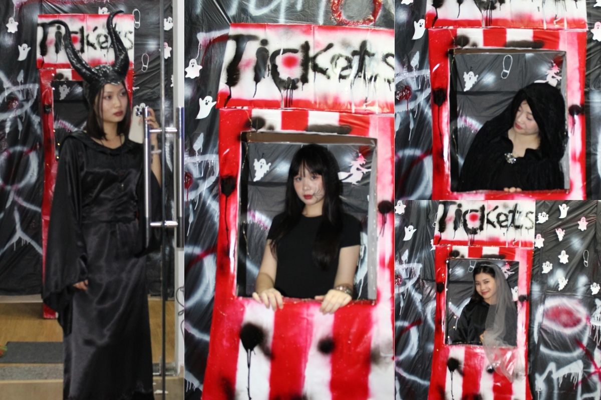 Không khí check-in Halloween rực rỡ tại booth chụp hình của NDF Hà Nội
