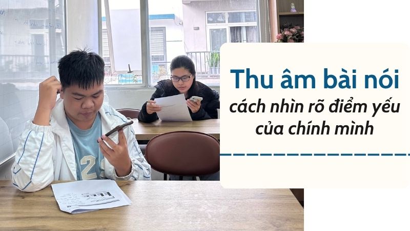 Học viên NDF thu âm bài luyện nói